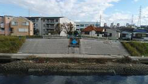 鶴見川水管橋左岸橋台撤去工事 