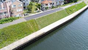 鶴見川水管橋左岸橋台撤去工事