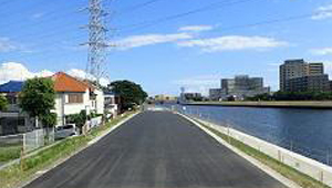 鶴見川水管橋左岸橋台撤去工事